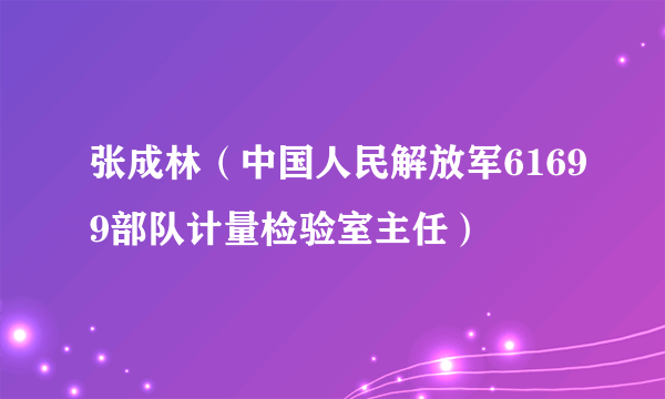 张成林（中国人民解放军61699部队计量检验室主任）