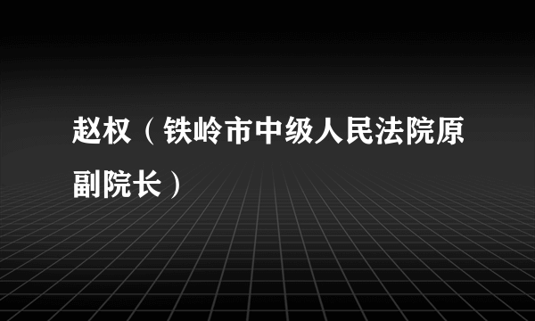 赵权（铁岭市中级人民法院原副院长）