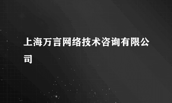 上海万言网络技术咨询有限公司