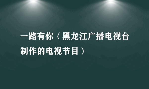 一路有你（黑龙江广播电视台制作的电视节目）