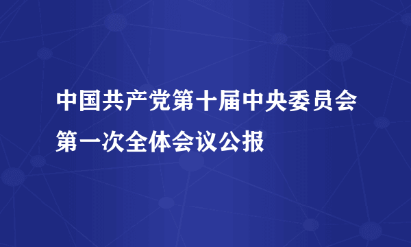 中国共产党第十届中央委员会第一次全体会议公报