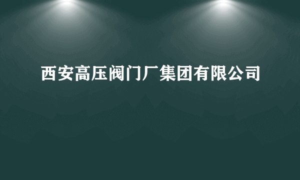 西安高压阀门厂集团有限公司