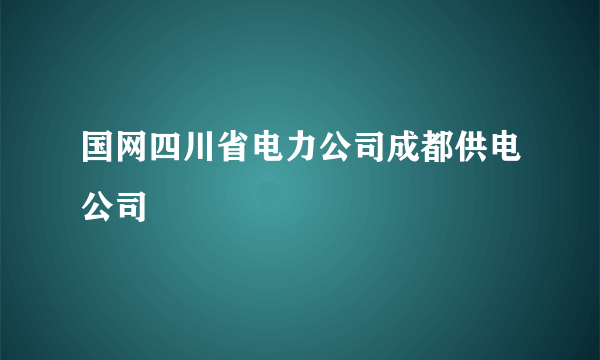 国网四川省电力公司成都供电公司