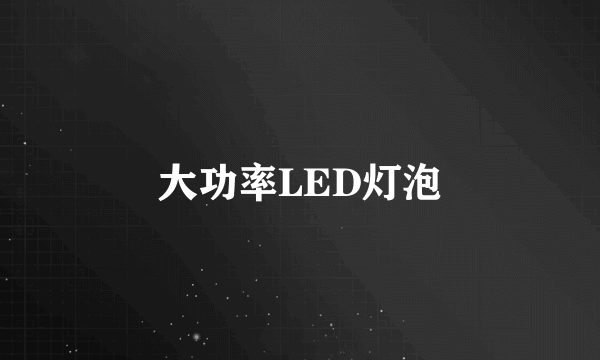 大功率LED灯泡