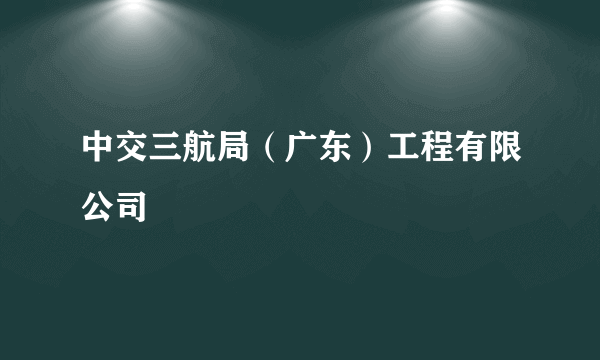 中交三航局（广东）工程有限公司