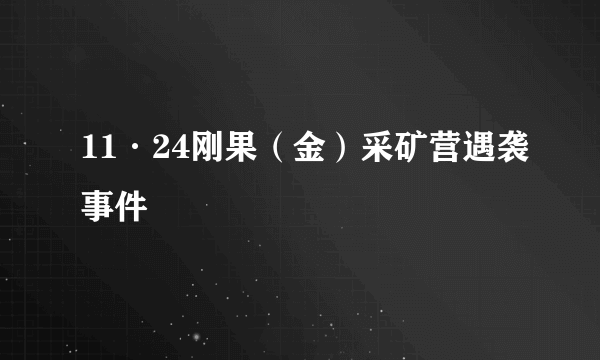 11·24刚果（金）采矿营遇袭事件