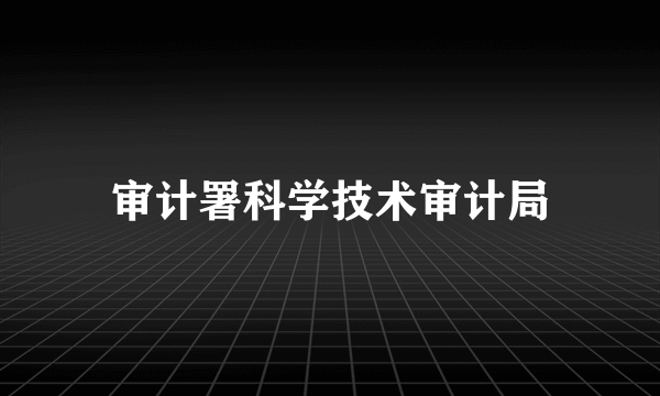 审计署科学技术审计局