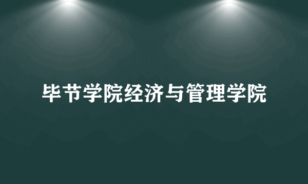 毕节学院经济与管理学院