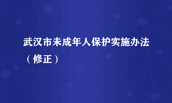 武汉市未成年人保护实施办法（修正）