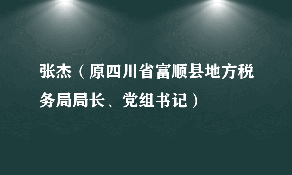 张杰（原四川省富顺县地方税务局局长、党组书记）