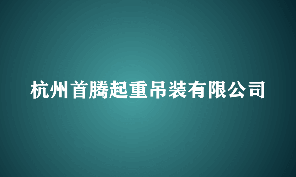 杭州首腾起重吊装有限公司