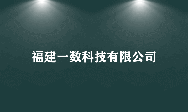 福建一数科技有限公司