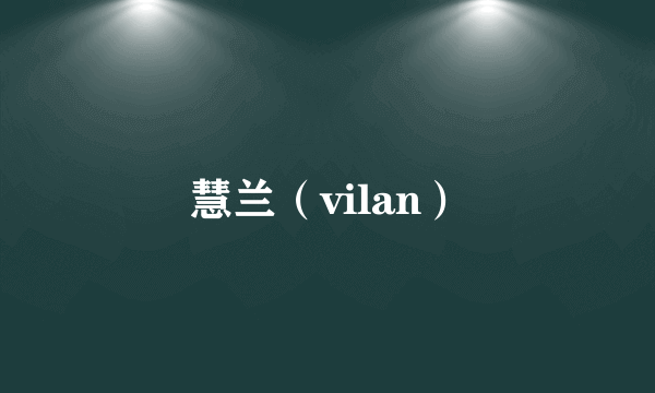 慧兰（vilan）