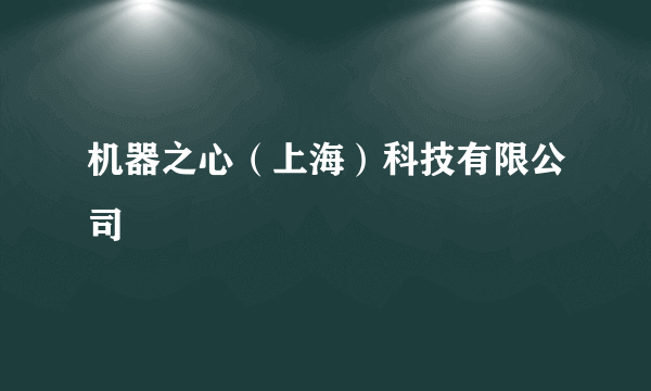 机器之心（上海）科技有限公司