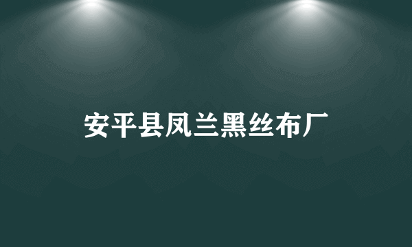 安平县凤兰黑丝布厂