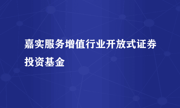 嘉实服务增值行业开放式证券投资基金