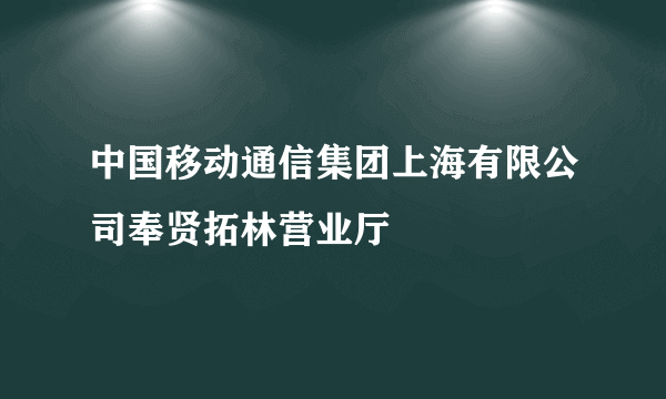 中国移动通信集团上海有限公司奉贤拓林营业厅