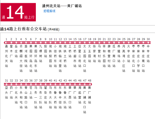 北京公交通14路