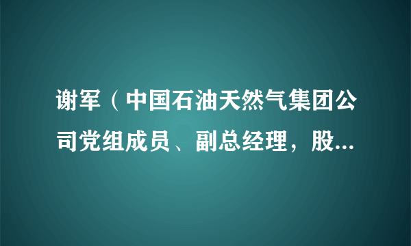 谢军（中国石油天然气集团公司党组成员、副总经理，股份公司董事）