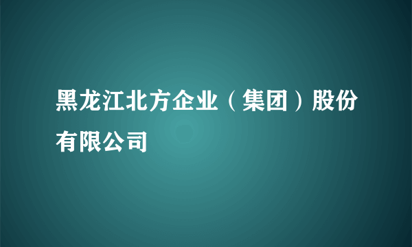 黑龙江北方企业（集团）股份有限公司