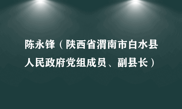 陈永锋（陕西省渭南市白水县人民政府党组成员、副县长）