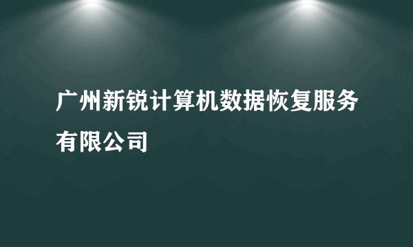 广州新锐计算机数据恢复服务有限公司