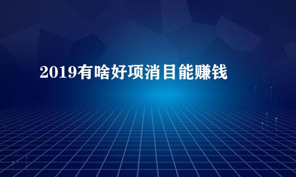 2019有啥好项消目能赚钱