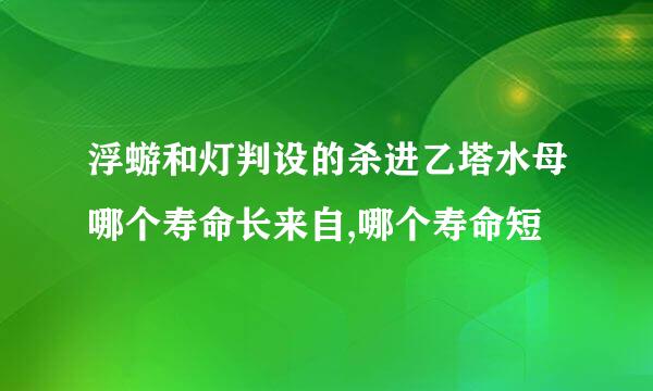 浮蝣和灯判设的杀进乙塔水母哪个寿命长来自,哪个寿命短