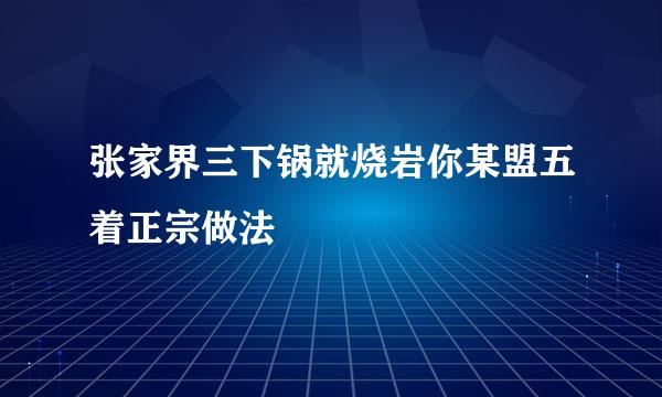 张家界三下锅就烧岩你某盟五着正宗做法