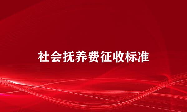 社会抚养费征收标准