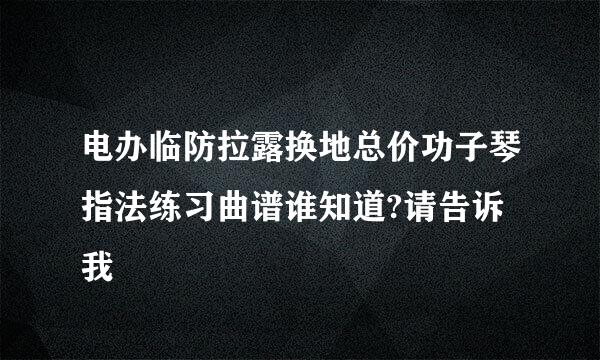 电办临防拉露换地总价功子琴指法练习曲谱谁知道?请告诉 我