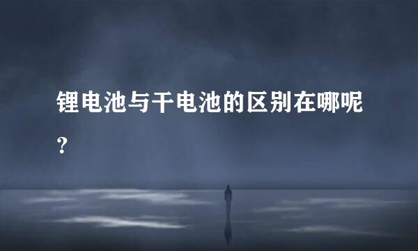 锂电池与干电池的区别在哪呢？