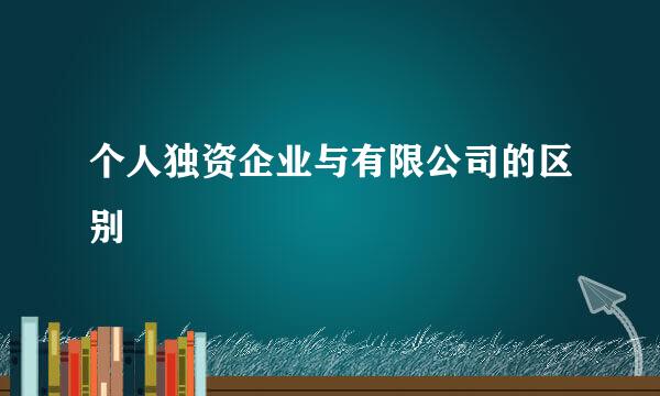 个人独资企业与有限公司的区别