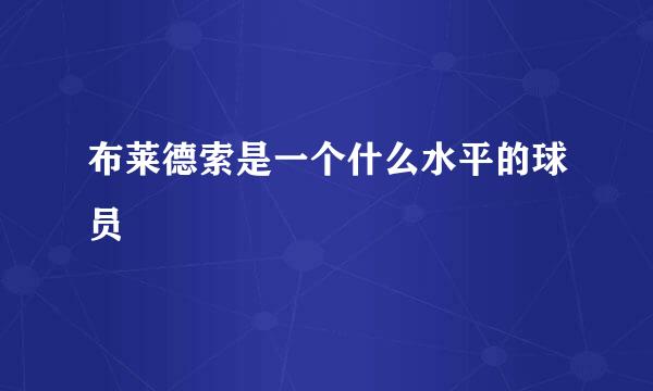 布莱德索是一个什么水平的球员