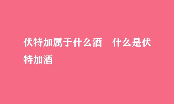 伏特加属于什么酒 什么是伏特加酒