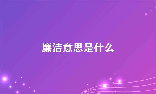 廉洁意思是什么