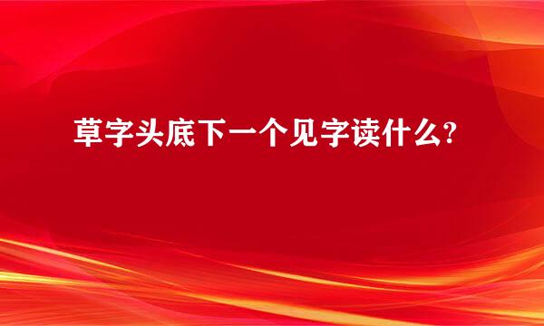 草字头底下一个见字读什么?