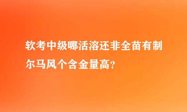 软考中级哪活溶还非全苗有制尔马风个含金量高？