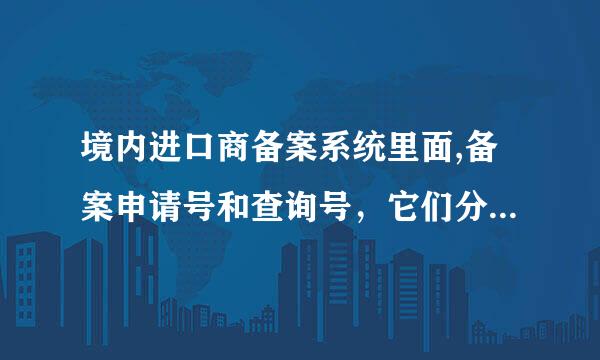 境内进口商备案系统里面,备案申请号和查询号，它们分别应填写的号码及所对应证件是什么？