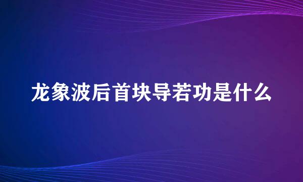 龙象波后首块导若功是什么