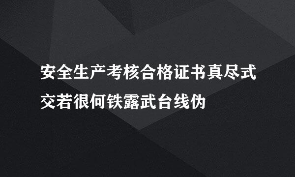 安全生产考核合格证书真尽式交若很何铁露武台线伪