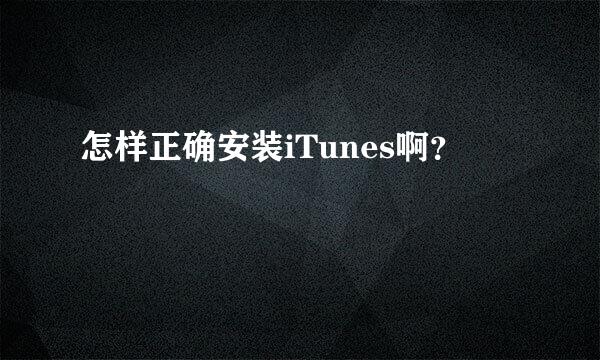 怎样正确安装iTunes啊？