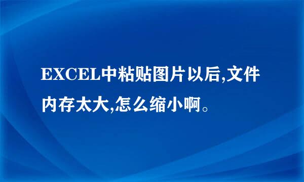 EXCEL中粘贴图片以后,文件内存太大,怎么缩小啊。