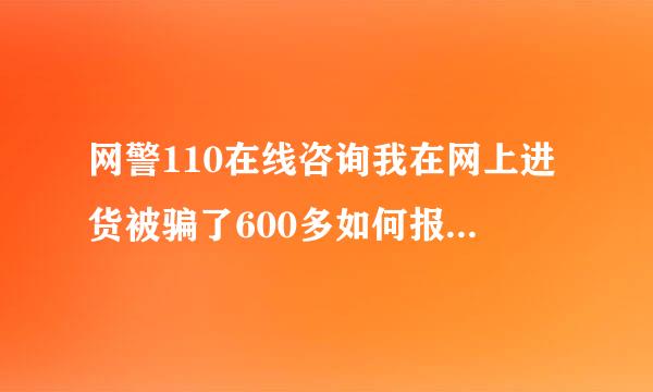 网警110在线咨询我在网上进货被骗了600多如何报警，可以立案吗