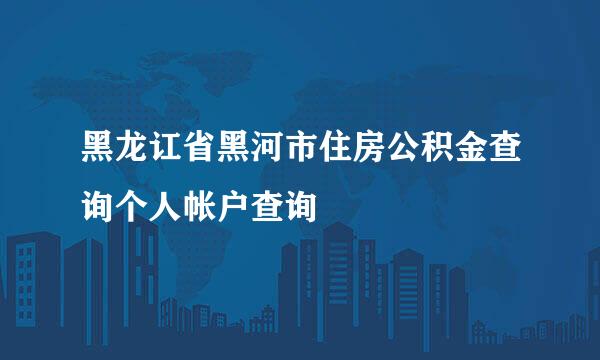 黑龙讧省黑河市住房公积金查询个人帐户查询