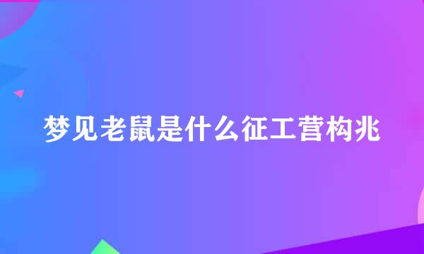 梦见老鼠是什么征工营构兆