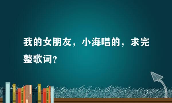 我的女朋友，小海唱的，求完整歌词？