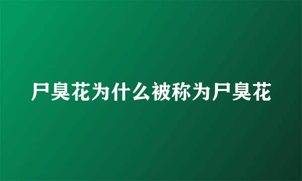 尸臭花为什么被称为尸臭花