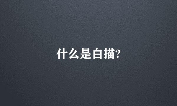 什么是白描?