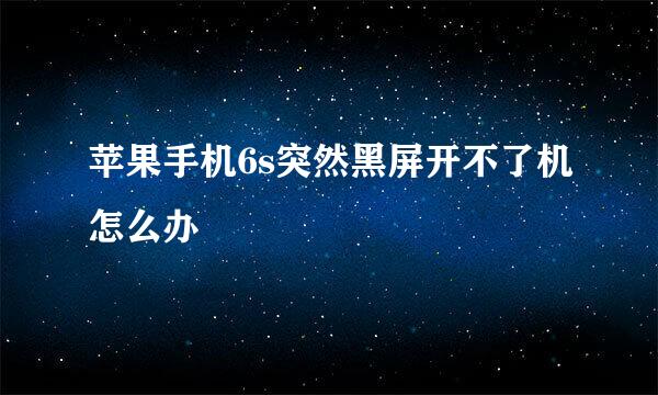 苹果手机6s突然黑屏开不了机怎么办